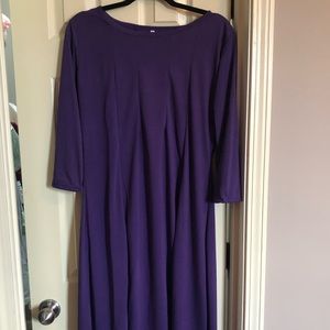 Purple T-shirt dress mid calf length